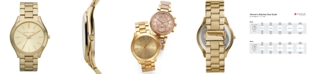Michael Kors Unisex Slim Runway Gold-Tone Stainless Steel Bracelet Watch 42mm